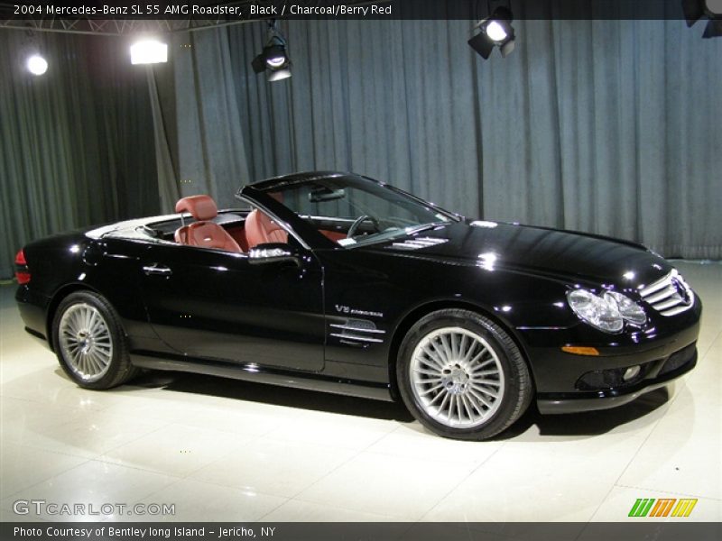 Black / Charcoal/Berry Red 2004 Mercedes-Benz SL 55 AMG Roadster