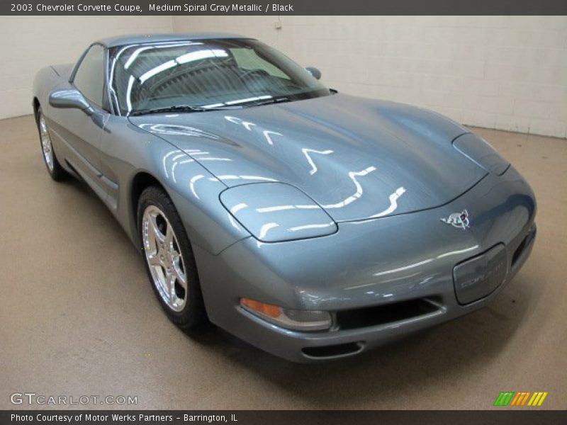 Medium Spiral Gray Metallic / Black 2003 Chevrolet Corvette Coupe