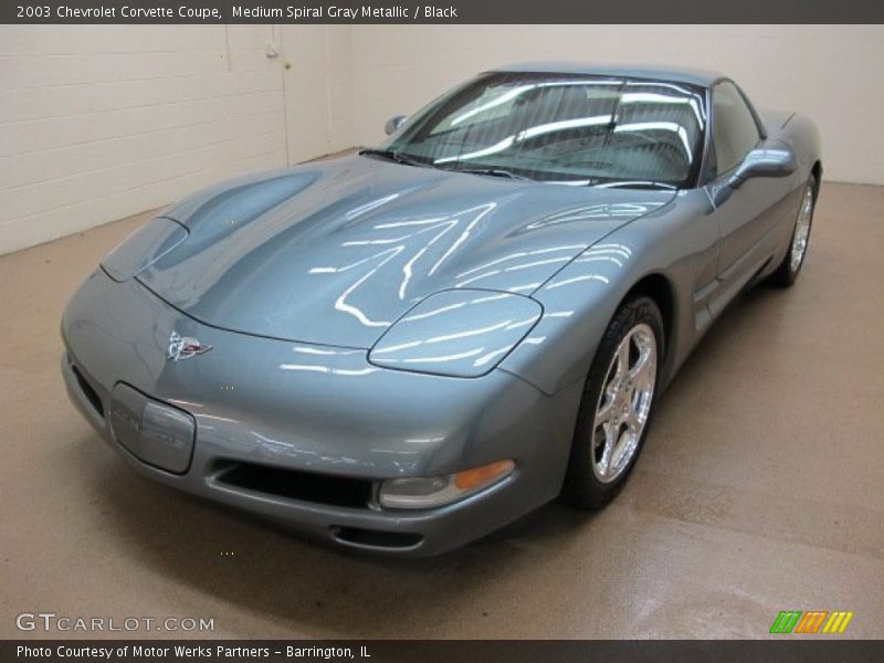 Medium Spiral Gray Metallic / Black 2003 Chevrolet Corvette Coupe