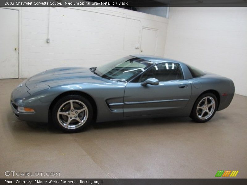 Medium Spiral Gray Metallic / Black 2003 Chevrolet Corvette Coupe