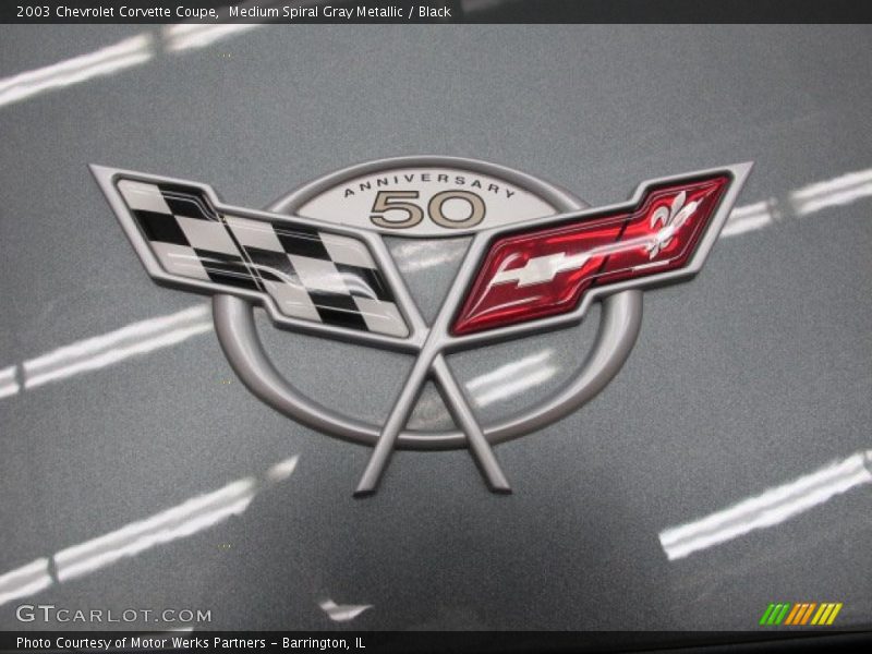 Medium Spiral Gray Metallic / Black 2003 Chevrolet Corvette Coupe