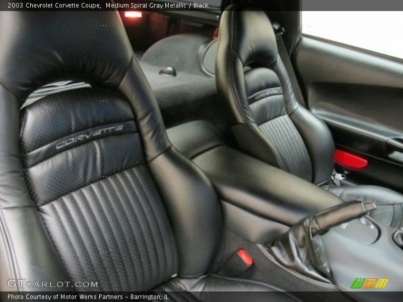 Medium Spiral Gray Metallic / Black 2003 Chevrolet Corvette Coupe