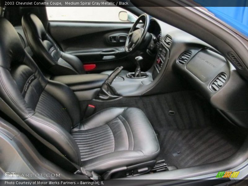 Medium Spiral Gray Metallic / Black 2003 Chevrolet Corvette Coupe