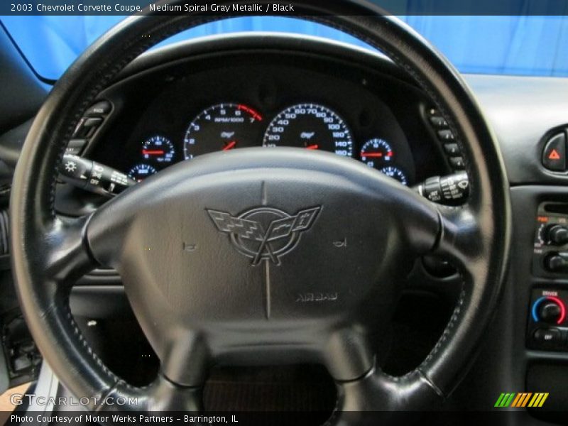 Medium Spiral Gray Metallic / Black 2003 Chevrolet Corvette Coupe