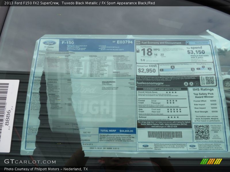 Tuxedo Black Metallic / FX Sport Appearance Black/Red 2013 Ford F150 FX2 SuperCrew