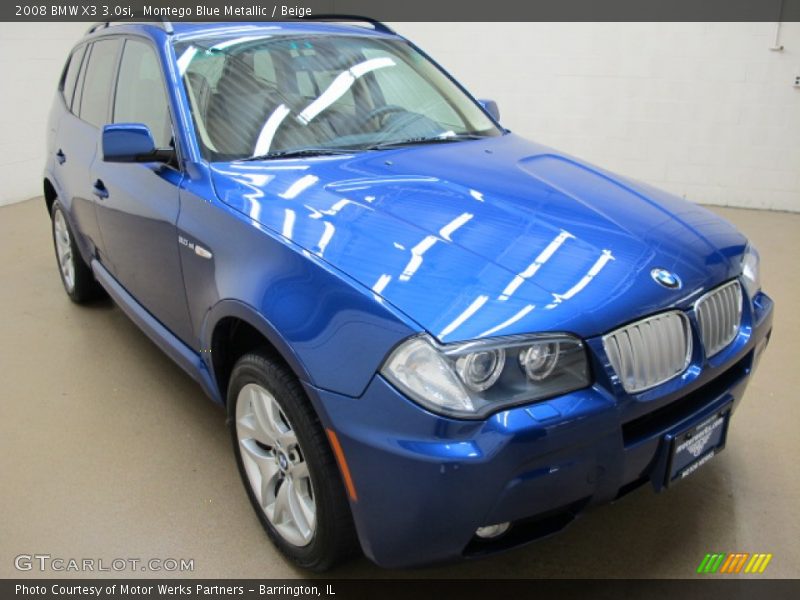 Montego Blue Metallic / Beige 2008 BMW X3 3.0si