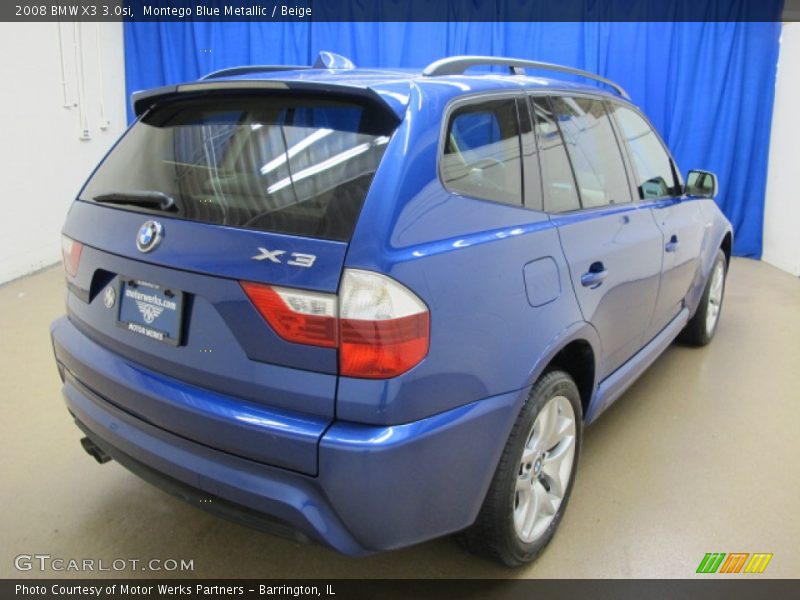 Montego Blue Metallic / Beige 2008 BMW X3 3.0si