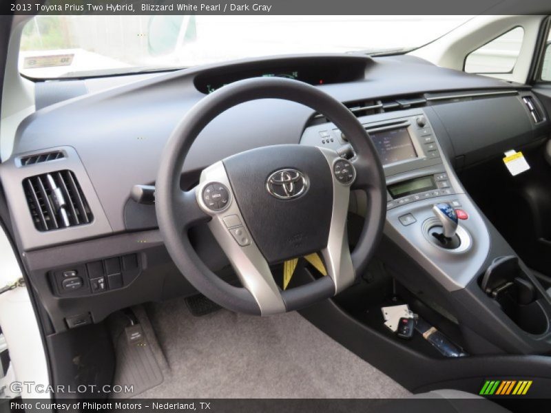 Blizzard White Pearl / Dark Gray 2013 Toyota Prius Two Hybrid