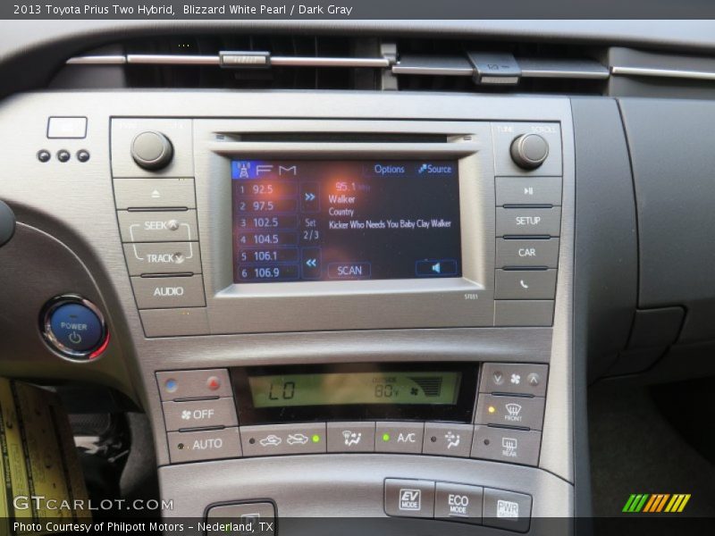 Blizzard White Pearl / Dark Gray 2013 Toyota Prius Two Hybrid