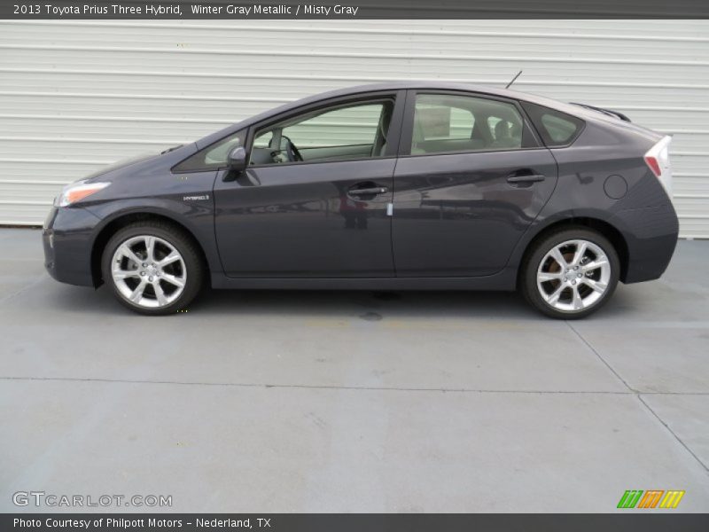Winter Gray Metallic / Misty Gray 2013 Toyota Prius Three Hybrid