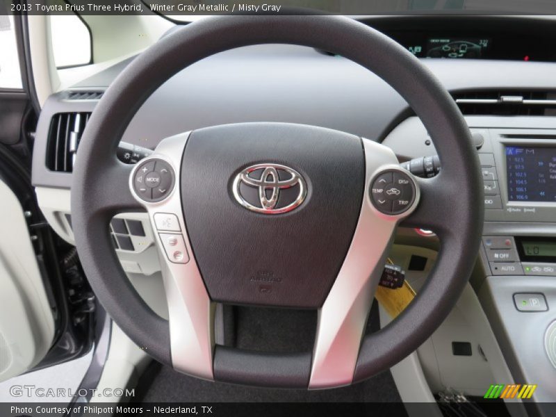 Winter Gray Metallic / Misty Gray 2013 Toyota Prius Three Hybrid