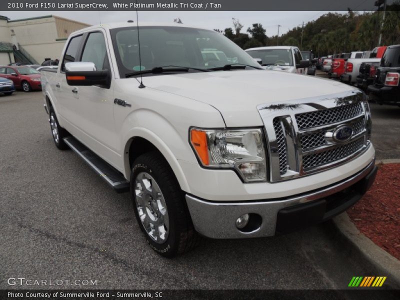 White Platinum Metallic Tri Coat / Tan 2010 Ford F150 Lariat SuperCrew