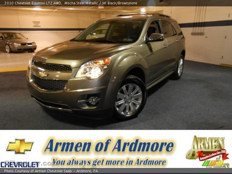 Mocha Steel Metallic / Jet Black/Brownstone 2010 Chevrolet Equinox LTZ AWD