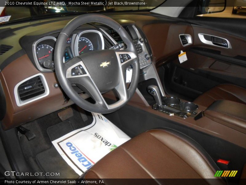 Mocha Steel Metallic / Jet Black/Brownstone 2010 Chevrolet Equinox LTZ AWD