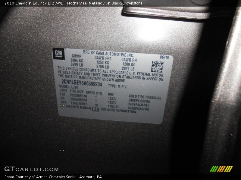 Mocha Steel Metallic / Jet Black/Brownstone 2010 Chevrolet Equinox LTZ AWD