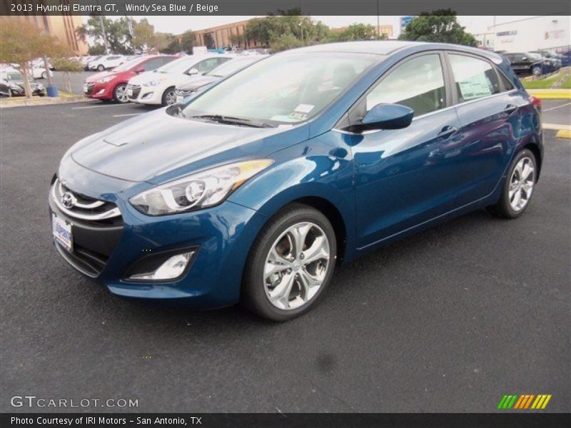 Windy Sea Blue / Beige 2013 Hyundai Elantra GT