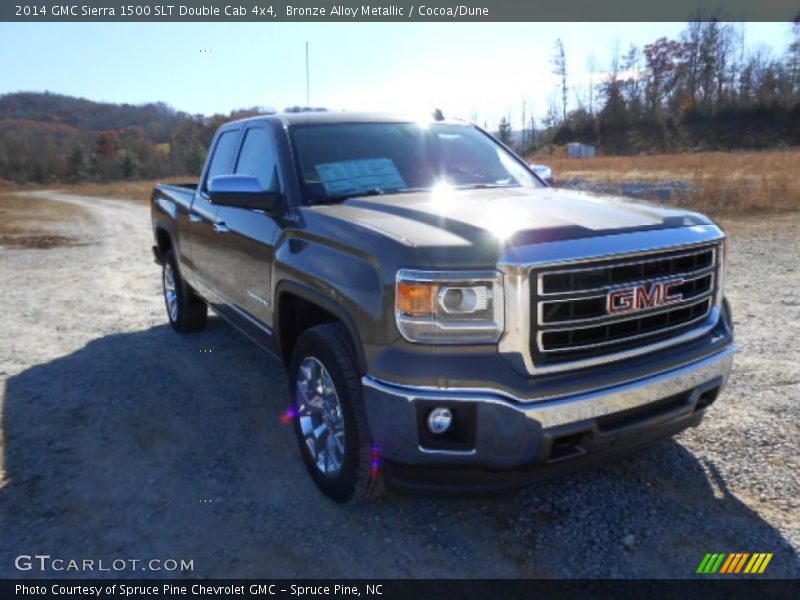 Bronze Alloy Metallic / Cocoa/Dune 2014 GMC Sierra 1500 SLT Double Cab 4x4
