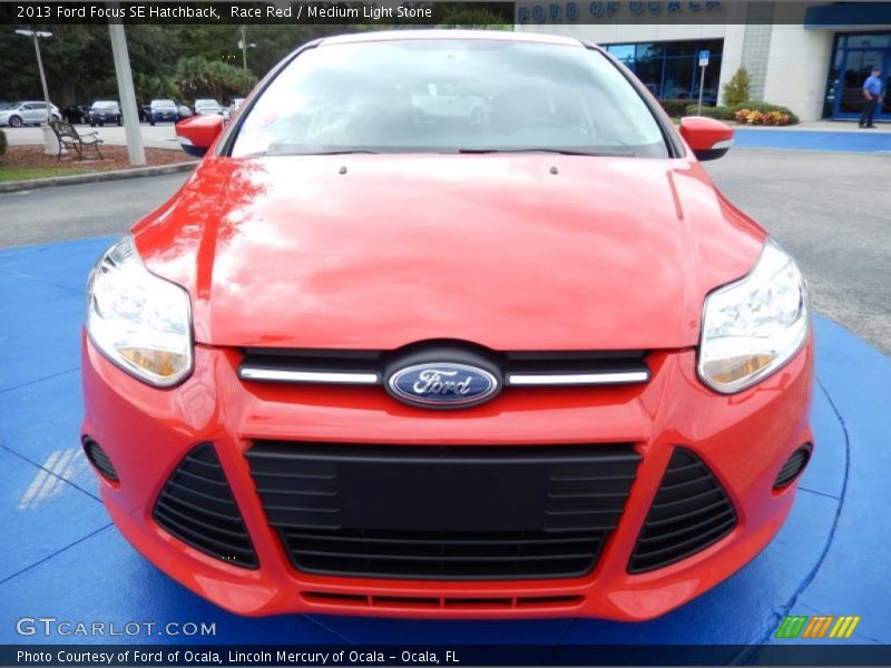 Race Red / Medium Light Stone 2013 Ford Focus SE Hatchback