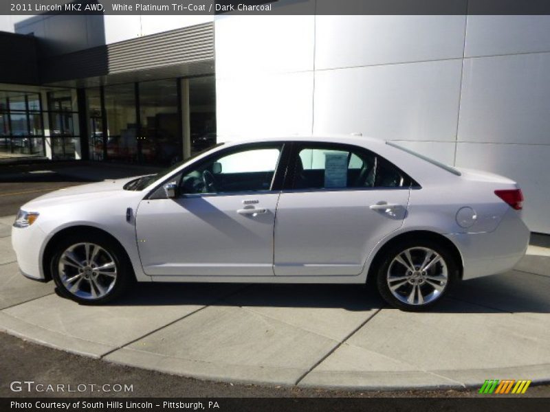 White Platinum Tri-Coat / Dark Charcoal 2011 Lincoln MKZ AWD