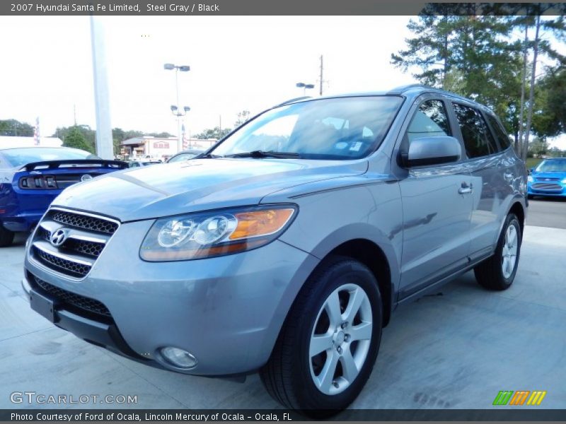 Steel Gray / Black 2007 Hyundai Santa Fe Limited