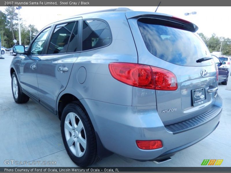 Steel Gray / Black 2007 Hyundai Santa Fe Limited