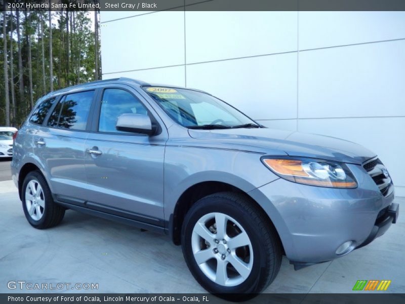 Steel Gray / Black 2007 Hyundai Santa Fe Limited