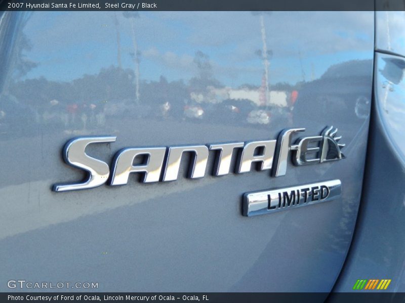 Steel Gray / Black 2007 Hyundai Santa Fe Limited