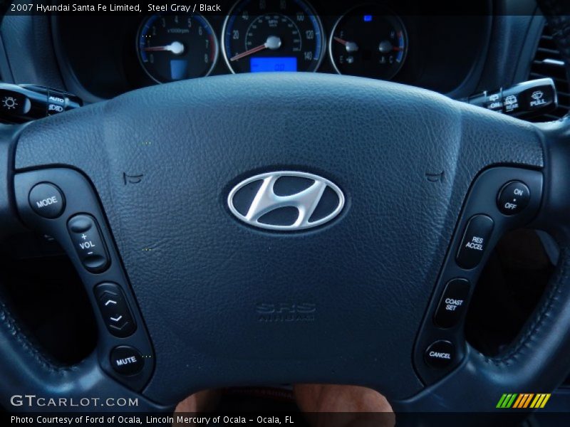 Steel Gray / Black 2007 Hyundai Santa Fe Limited