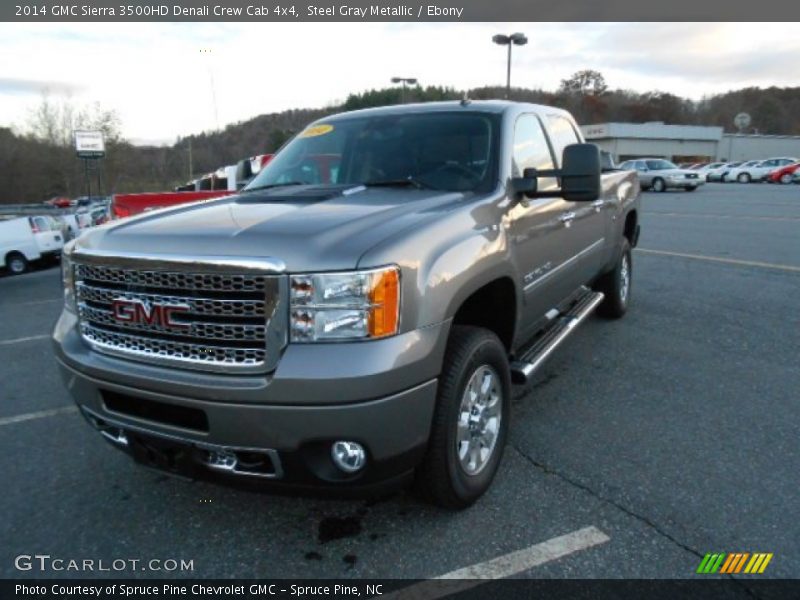 Steel Gray Metallic / Ebony 2014 GMC Sierra 3500HD Denali Crew Cab 4x4