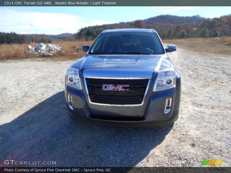 Atlantis Blue Metallic / Light Titanium 2014 GMC Terrain SLE AWD