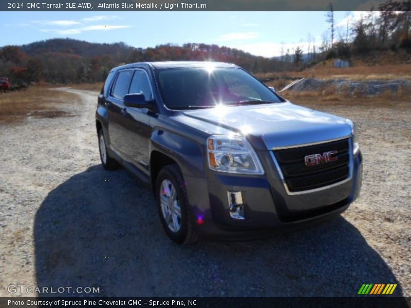 Atlantis Blue Metallic / Light Titanium 2014 GMC Terrain SLE AWD