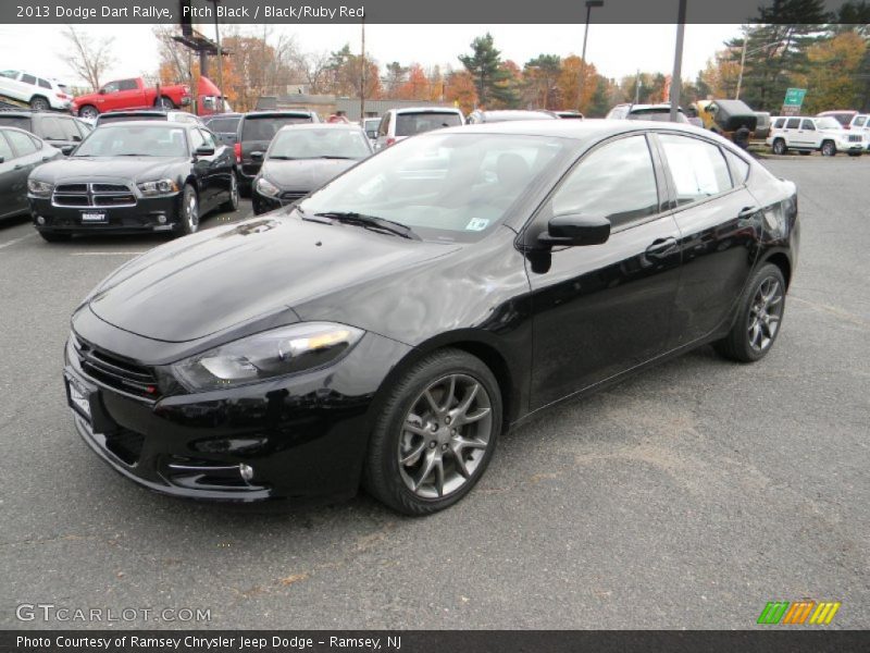 Pitch Black / Black/Ruby Red 2013 Dodge Dart Rallye