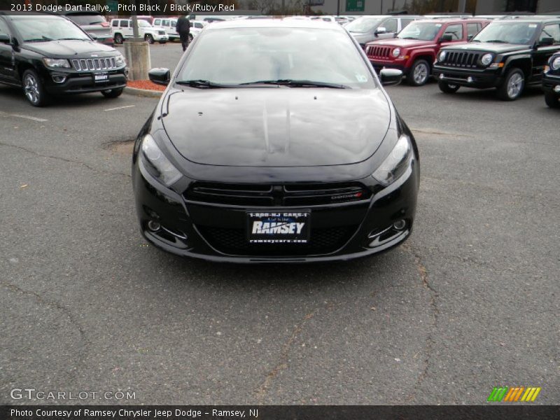 Pitch Black / Black/Ruby Red 2013 Dodge Dart Rallye