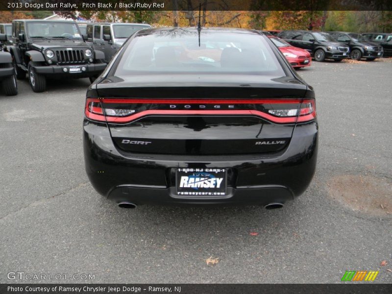 Pitch Black / Black/Ruby Red 2013 Dodge Dart Rallye