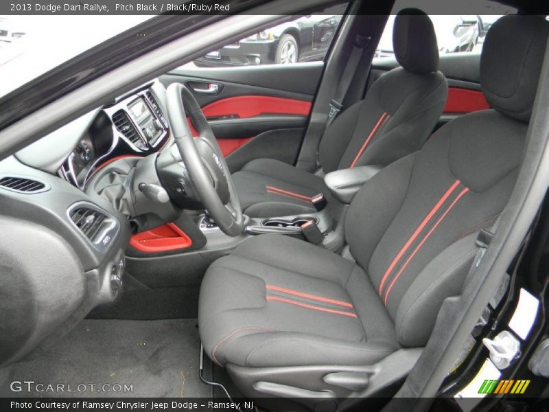Pitch Black / Black/Ruby Red 2013 Dodge Dart Rallye