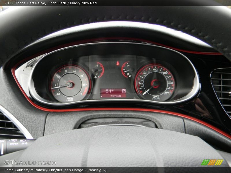 Pitch Black / Black/Ruby Red 2013 Dodge Dart Rallye