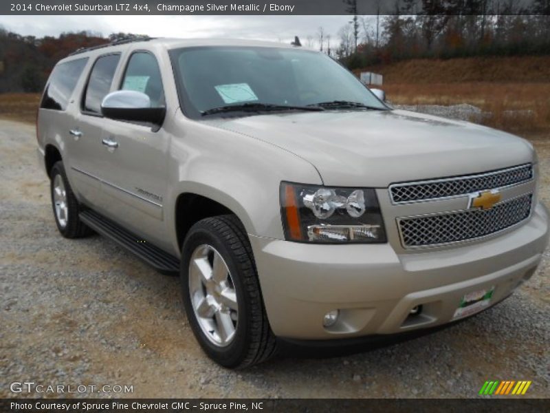 Champagne Silver Metallic / Ebony 2014 Chevrolet Suburban LTZ 4x4