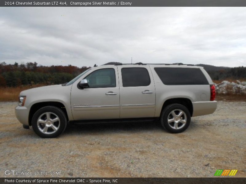 Champagne Silver Metallic / Ebony 2014 Chevrolet Suburban LTZ 4x4