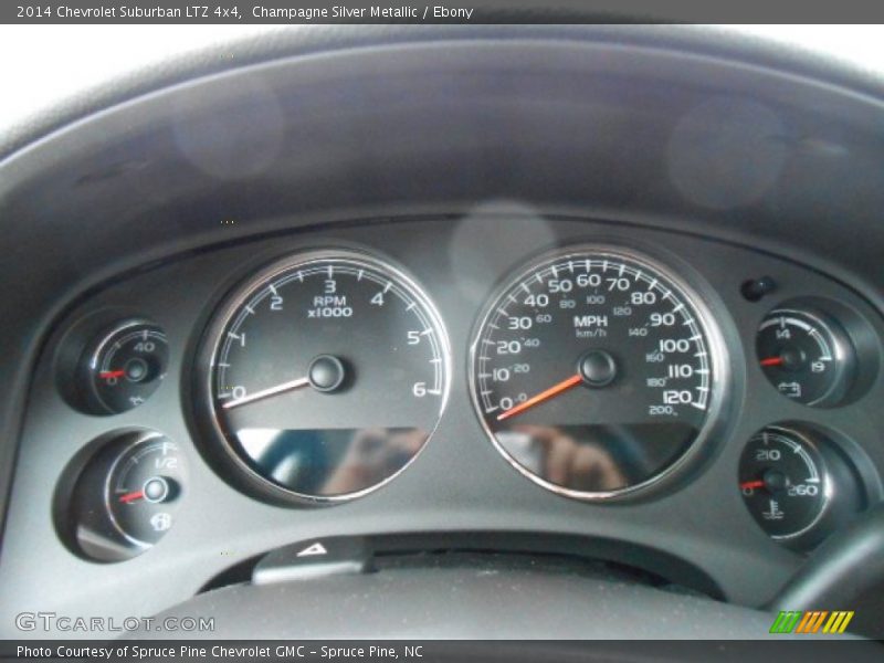 Champagne Silver Metallic / Ebony 2014 Chevrolet Suburban LTZ 4x4