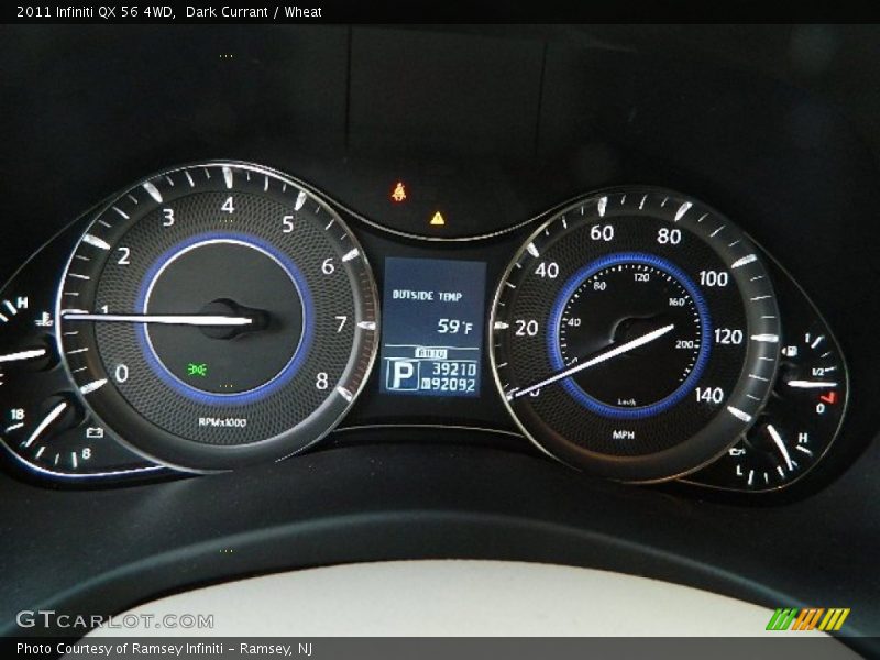 Dark Currant / Wheat 2011 Infiniti QX 56 4WD