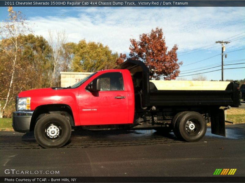 Victory Red / Dark Titanium 2011 Chevrolet Silverado 3500HD Regular Cab 4x4 Chassis Dump Truck