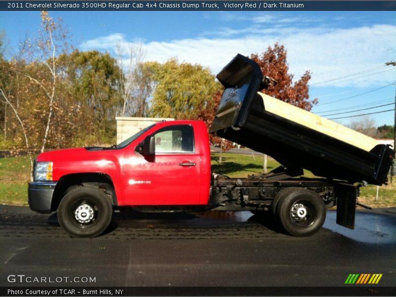 Victory Red / Dark Titanium 2011 Chevrolet Silverado 3500HD Regular Cab 4x4 Chassis Dump Truck