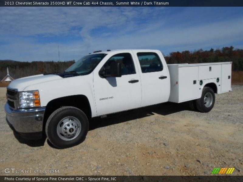 Summit White / Dark Titanium 2013 Chevrolet Silverado 3500HD WT Crew Cab 4x4 Chassis