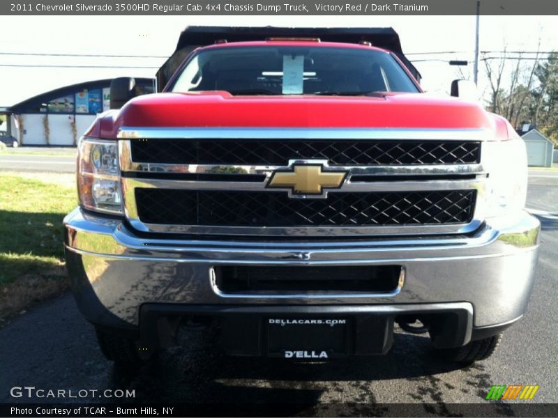 Victory Red / Dark Titanium 2011 Chevrolet Silverado 3500HD Regular Cab 4x4 Chassis Dump Truck