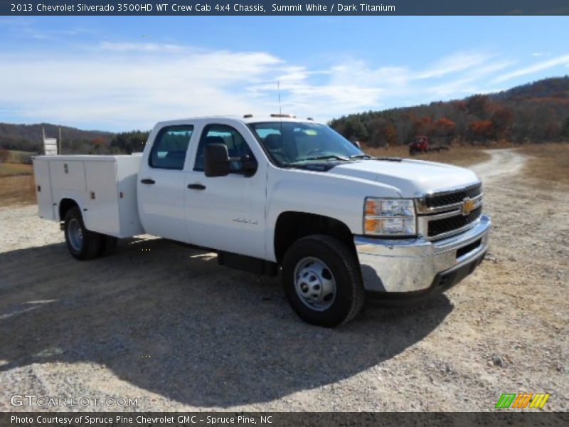 Summit White / Dark Titanium 2013 Chevrolet Silverado 3500HD WT Crew Cab 4x4 Chassis
