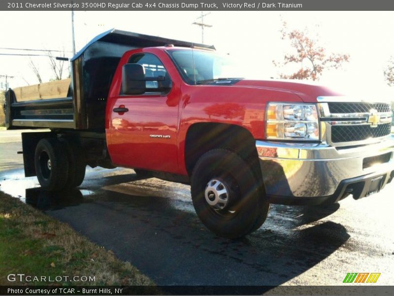 Victory Red / Dark Titanium 2011 Chevrolet Silverado 3500HD Regular Cab 4x4 Chassis Dump Truck