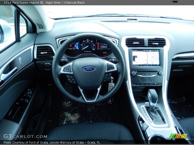 Ingot Silver / Charcoal Black 2014 Ford Fusion Hybrid SE