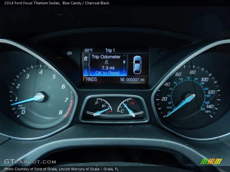 Blue Candy / Charcoal Black 2014 Ford Focus Titanium Sedan