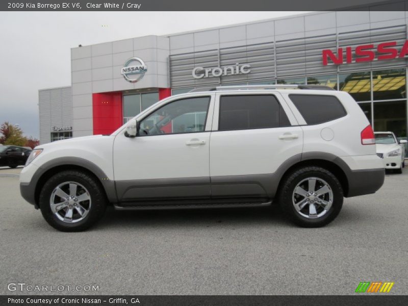 Clear White / Gray 2009 Kia Borrego EX V6