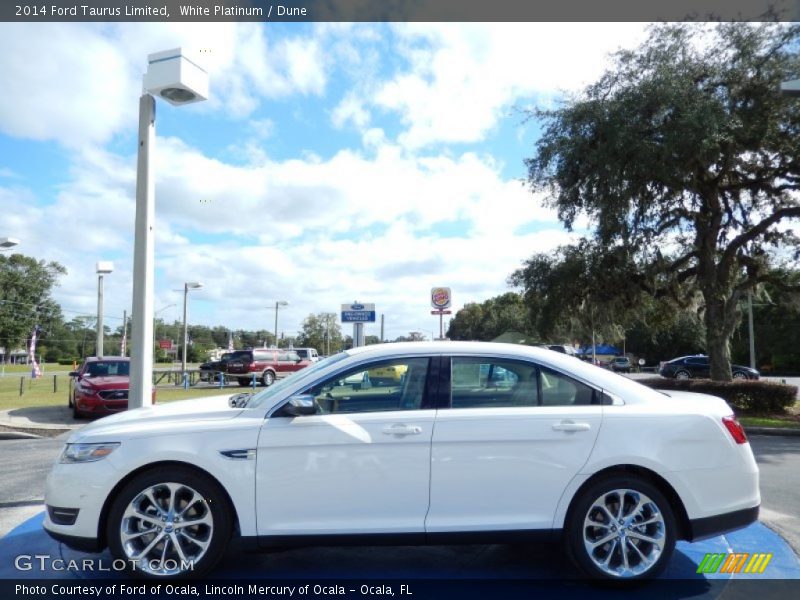 White Platinum / Dune 2014 Ford Taurus Limited